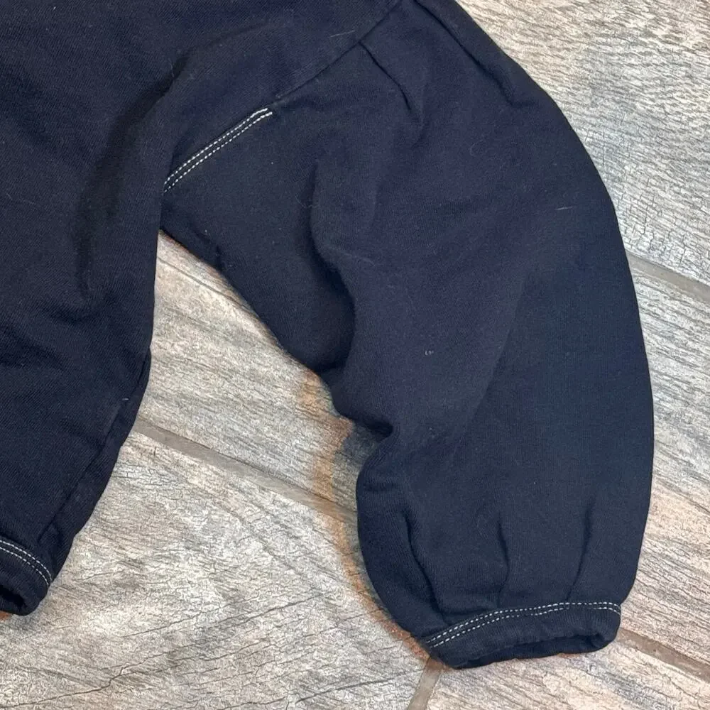 Zara Cropped Black Hooded Sweatshirt Girls size 9